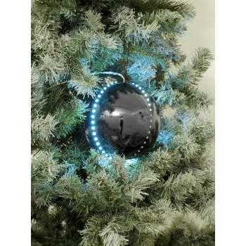 EUROPALMS LED sniego gniūžtė 8cm, juoda, 5 vnt. rinkinys (83501236)