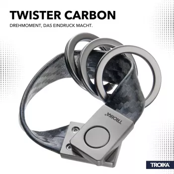 TROIKA TWISTER CARBON raktų pakabukas (KRG649/CB)