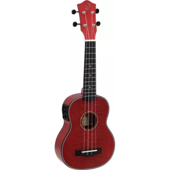 DIMAVERY UK-100 Soprano ukulėlė, liepsnuojantis raudonas 26255807