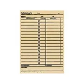 BÜRK MOBATILE laiko kortelė ZS 5200 laiko registravimo aparatui, 100 kortelių, žalias spaudinys ant balto kartono, 189 x 86 mm B01830040500