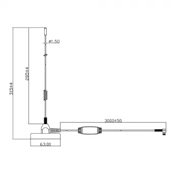 Midland Albrecht MAG31 DAB+ magnetinė antena su stiprintuvu, III juosta, 3 m kabelis, SMB jungtis 62336
