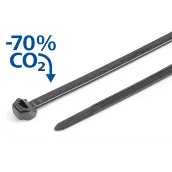 HellermannTyton S50ROS-PP-BK atsegamas kabelių raištis, 200 x 4,9 mm, neslystantis, polipropilenas, juodas, 100 vnt. 118-00272