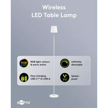 WENTRONIC Goobay belaidė LED grindų lempa XL 122 cm RGBW balta (76572)