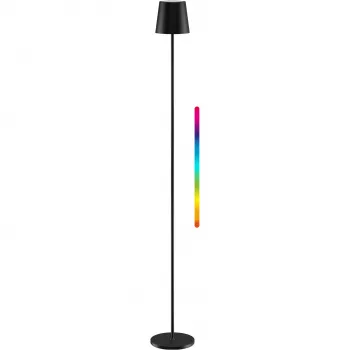 Goobay belaidė LED grindų lempa, XL dydis, 122 cm, RGBW, juoda 76573