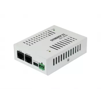 SYNERGY21 S21-3702 PoE+ į 24V DC pastovios įtampos tvarkyklė, 24W, IEEE 802.3at, RJ45 įėjimas, varžtiniai gnybtai