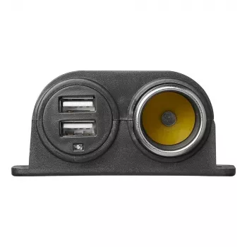 IWH 12/24V transporto priemonės maitinimo lizdas su 2 USB prievadais, bendra 4,2 A išėjimo galia (019010)