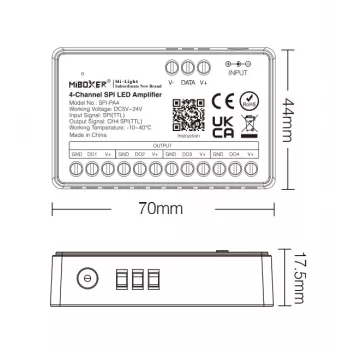 Synergy 21 Pixel LED valdiklis SPI serijos 4 kanalų stiprintuvas / kartotuvas (SPI-PA4)