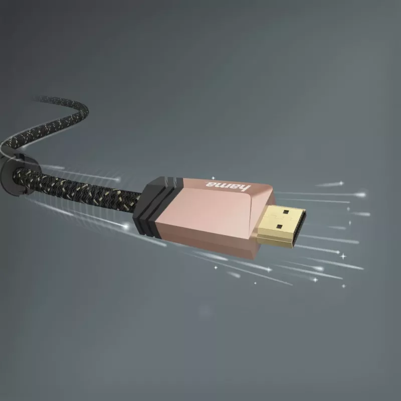 Hama 00205024 HDMI kabelis 0,75 m HDMI Type A (Standard) juodas, rožinis