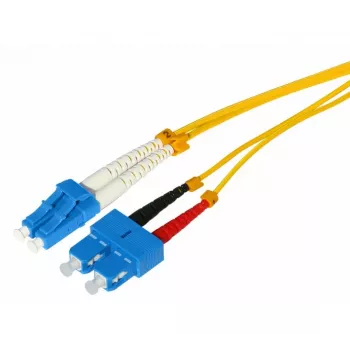 Tecline HD šviesolaidinis pataisymo kabelis, 9/125 µm vienmodis OS2, LC Duplex į SC Duplex, geltonas, 1,0 m (799LS01)