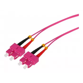 Tecline HD OM4 daugiamodis optinis komutacinis kabelis SC Duplex į SC Duplex, 50/125 µm, viržių violetinės spalvos, 7,5 m 798SS07