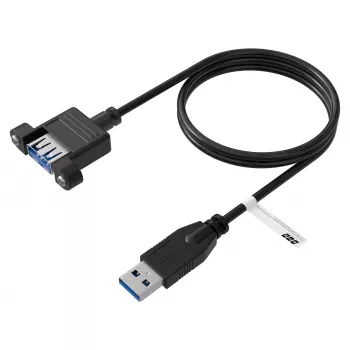 EFB Elektronik USB 3.0 prailginimo kabelis, USB-A vyriškas į skydinį USB-A moterišką, 1,8 m, juodas K5265SW.1V2
