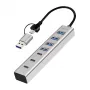 LogiLink USB 3.0 šakotuvas, 7 prievadų, 4x USB-A, 3x USB-C, aliumininis korpusas