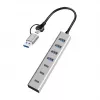 LogiLink USB 3.0 šakotuvas, 7 prievadų, 4x USB-A, 3x USB-C, aliumininis korpusas