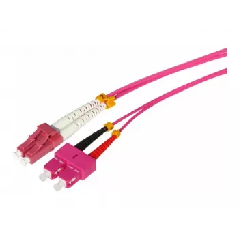 Tecline HD OM4 daugiamodis šviesolaidinis pataisos kabelis LC į SC Duplex, 50/125 µm, Erika Violet, 7,5 m 798LS07
