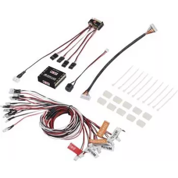 Reely LED apšvietimo blokas baltas, oranžinis, raudonas (RE-5631027) – 10 LED RC modelių apšvietimo sistema, 5mm LED, 4.8-6V