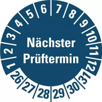 HEIN Industrieschilder patikros lipdukas NP26-31 mėlynas apvalus 20mm 500/ritėje (185778)