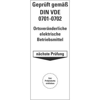 HEIN 178140 Patikros etiketė pagal DIN VDE 0701-0702, lipni, geltona, 50 x 25 mm, 100 etikečių