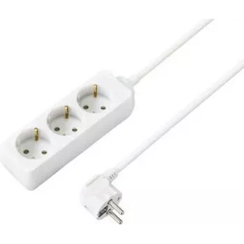 SYGONIX SY-4890980 6 vietų Schuko maitinimo juosta balta, 1,5 m kabelis, be jungiklio, apsauga nuo vaikų