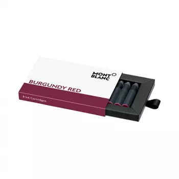 Montblanc bordo raudonos spalvos rašalo kasetės plunksnakočiams, 8 vienetų pakelis (105199)