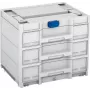 TANOS Systainer³ Sortainer/3 M 337 Modulinis dalių organizatorius su 3 stalčiais, ABS plastikas, šviesiai pilkas/antracitas, 396 x 330 x 296 mm 83000874