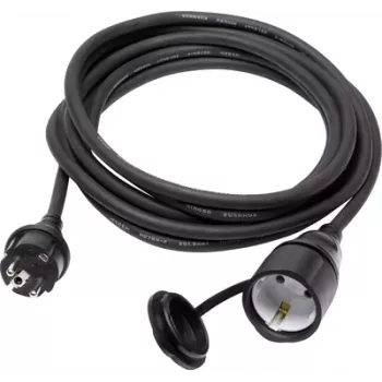 Sygonix SY-5044438 maitinimo prailginimo kabelis 16 A juodas 3 m
