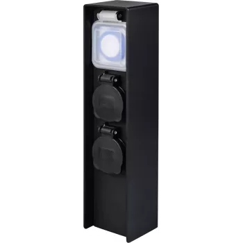 Sygonix SY-6121656 Sodo lizdas 2 vietų su laikmačiu IP44 juodas su smaigu