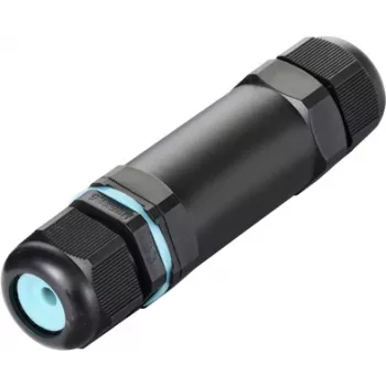 Sygonix SY-5498972 nepralaidus vandeniui kabelių jungtis su varžtiniais gnybtais, IP68, 3 polių, 32 mm x 118 mm, juoda