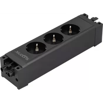 Sygonix SY-6872234 3 krypčių lizdų modulis be jungiklio juodas