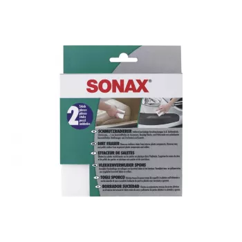 SONAX nešvarumų trintukas valymo kempinė, 3 vnt., melamino putos, balta, 100 x 60 x 25 mm 416000