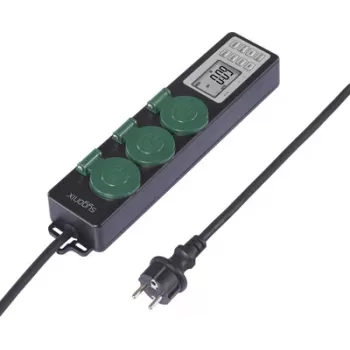 Sygonix SY-6786454 sodo lizdas su mechaniniu laikmačiu, 3 krypčių, IP44 apsauga nuo purslų, 3680 W, juodas/žalias