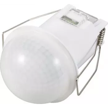 Sygonix SY-6733032 360° įleidžiamas lubinis PIR judesio jutiklis, 230 V relė, 2000 W, 6 m diapazonas, baltas
