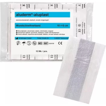 SÖHNGEN aluderm®-aluplast elastingas tvarsčio pleistro ritinys, 6 cm x 1 m, sterilus, atskirai supakuoti segmentai
