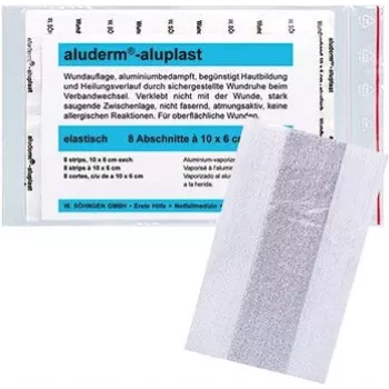 SÖHNGEN aluderm®-aluplast elastingas tvarsčio pleistro ritinys, 6 cm x 1 m, sterilus, atskirai supakuoti segmentai
