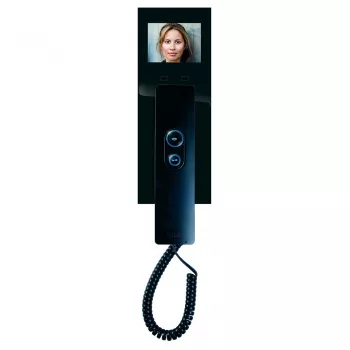 M-E MODERN-ELECTRONICS VDV 505 SS vaizdo vidaus stotelė su rageliu, juoda