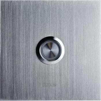 M-E MODERN-ELECTRONICS vienvietė skambučio mygtuko plokštė 41012 sidabrinė 8-24 V AC/DC/1 A