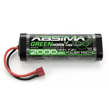 Absima Greenhorn NiMH akumuliatorių paketas 7.2V 2000mAh T-Plug Softcase RC modeliams