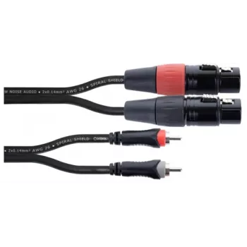 Cordial EU 1.5 FC XLR į RCA garso kabelis 1,5 m juodas 14852