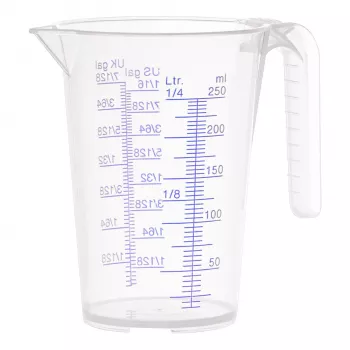 Pressol 07 060 Matavimo stiklinė 0,25 L PP permatoma su snapeliu ir rankena