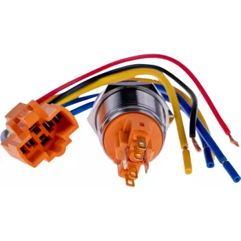 JOY-IT BUTTON22B-M-GR Momentinis mygtukų jungiklis, 22mm, 250V AC 7A, 1 NO, IP67, IK10, Žalias