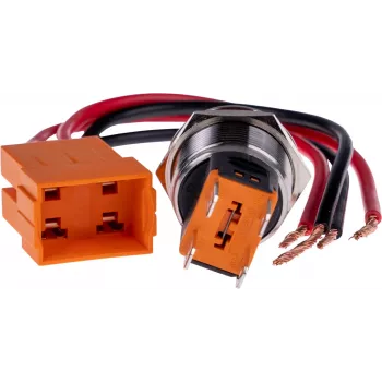 JOY-IT BUTTON22C-M-RD Momentinis mygtuko jungiklis 250V AC 15A SPST NO IP67 IK10 Raudonas