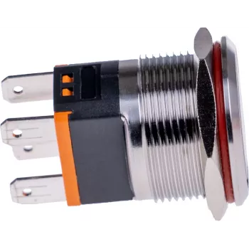 JOY-IT BUTTON22C-M-RD Momentinis mygtuko jungiklis 250V AC 15A SPST NO IP67 IK10 Raudonas
