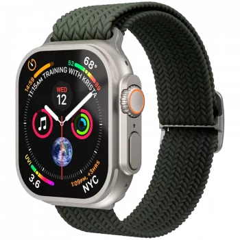 VONMÄHLEN austas lankelis Apple Watch 44/45/46/49mm, alyvuogių spalvos