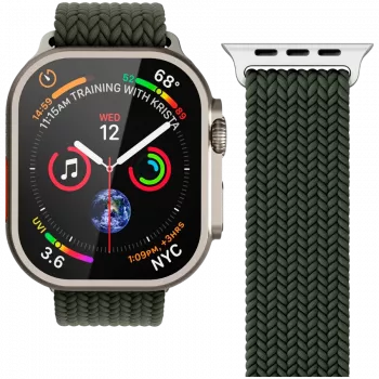 VONMÄHLEN austas lankelis Apple Watch 44/45/46/49mm, alyvuogių spalvos