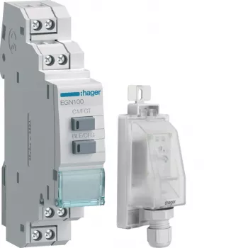 HAGER EGK100 skaitmeninis savaitinis laikmatis su Bluetooth ir DIN bėgio tvirtinimu
