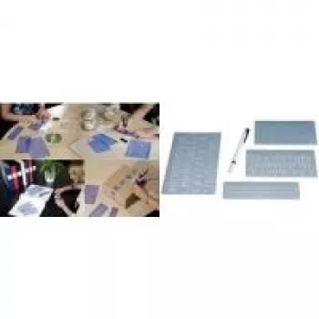 WEDO raidžių trafaretų rinkinys, 5 mm, 10 mm, 20 mm, permatomas, plastikinis dėklas (70 12)