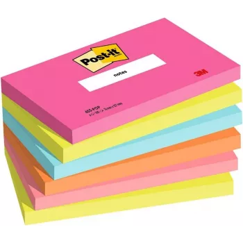 3M Post-it lipnūs lapeliai 655-6-POP, 127 x 76 mm, Powerpink, 100 lapelių, perklijuojami