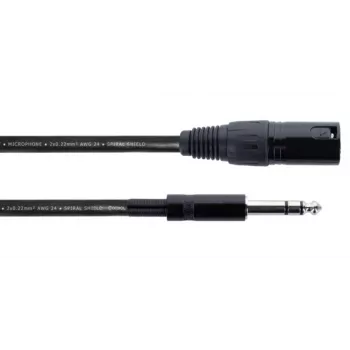 Cordial EM 1 MV XLR į 6,3 mm TRS Jack garso kabelis 1 m juodas 14810