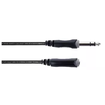 Cordial 14826 6,3 mm stereo jack prailginimo kabelis 10 m juodas