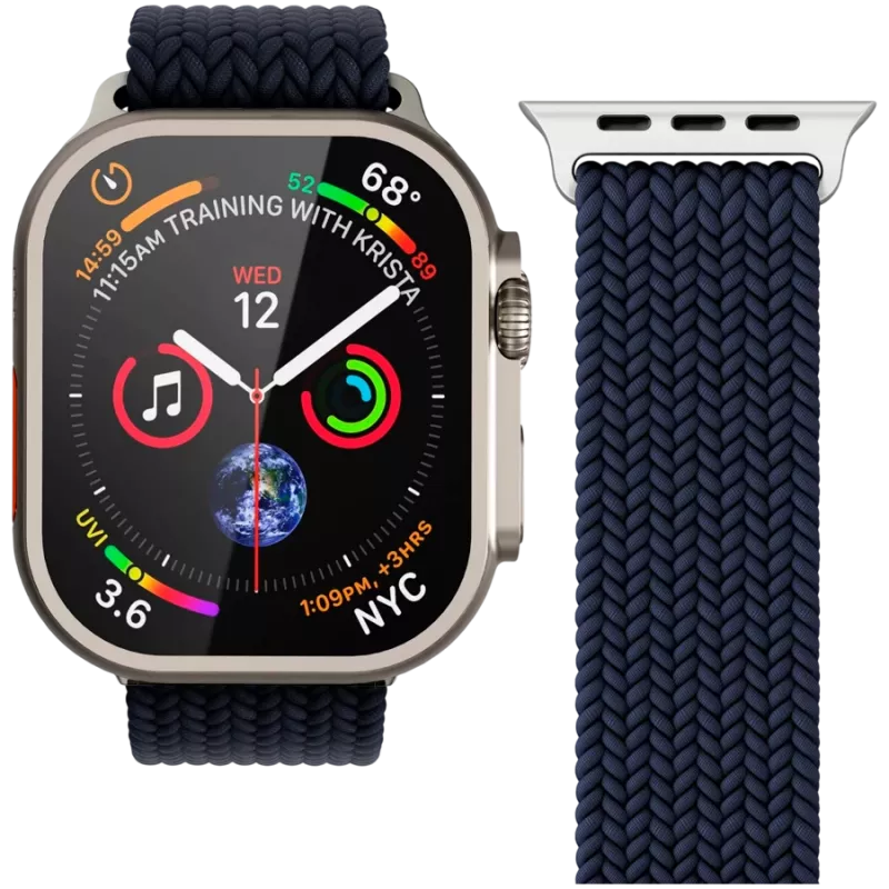 VONMÄHLEN austas loop juosta Apple Watch 44/45/49mm, tamsiai mėlyna
