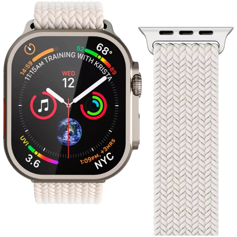 VONMÄHLEN austas ąselinis apyrankė Apple Watch 44mm, 45mm, 49mm - kreminė